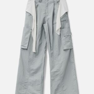 Mixed Layered Tie Jogger Pants