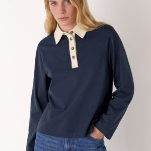 Navy Contrast Collar Polo Shirt Navy Contrast Collar Polo Shirt