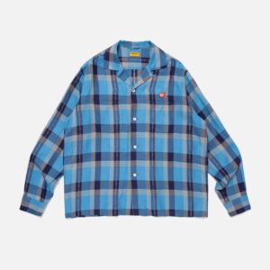 Open Collar Check Shirt