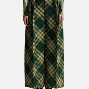 Pleated Check Wool Trousers