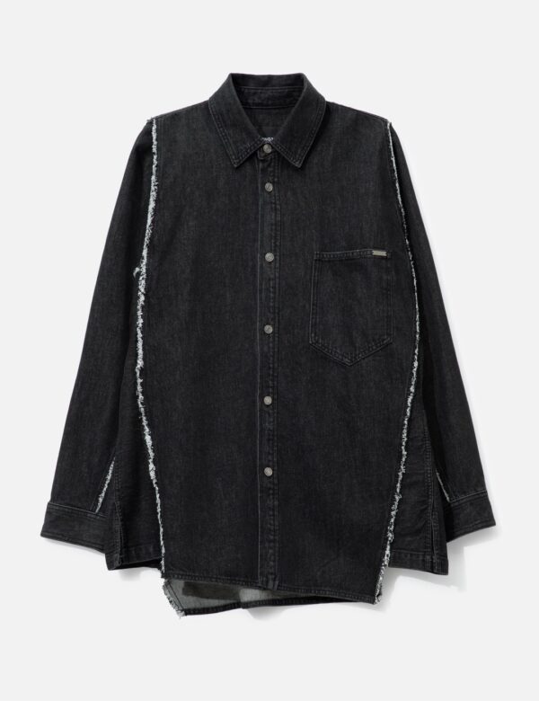 Polyptych Embroidered Denim Shirt in L.Grey