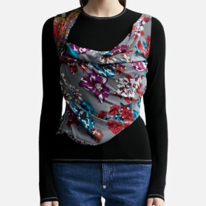 Regenerated Silk Scarves Draped Top Regenerated Silk Scarves Draped Top