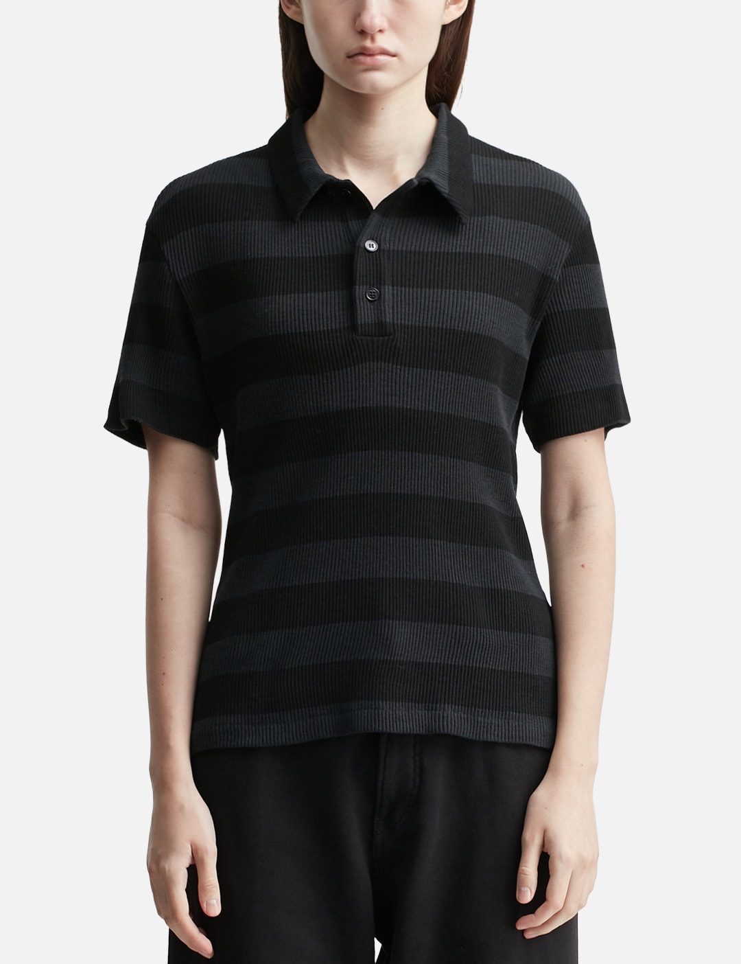 Ribbed Polo Top