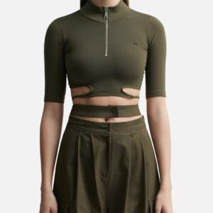 SCULPTING JERSEY CUT-OUT TOP