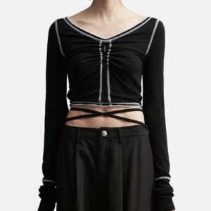 Shirred Long Sleeve T-shirt