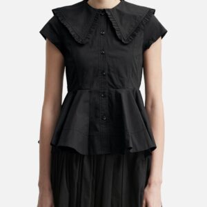 Short Cotton Ruffle Shirt