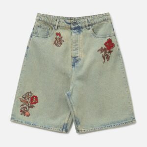 Short Jean Dusty Brodé Fleurs