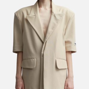 Short Sleeves Mix Media Blazer