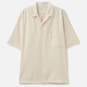 Silk Cotton Nep Open Collar Shirt