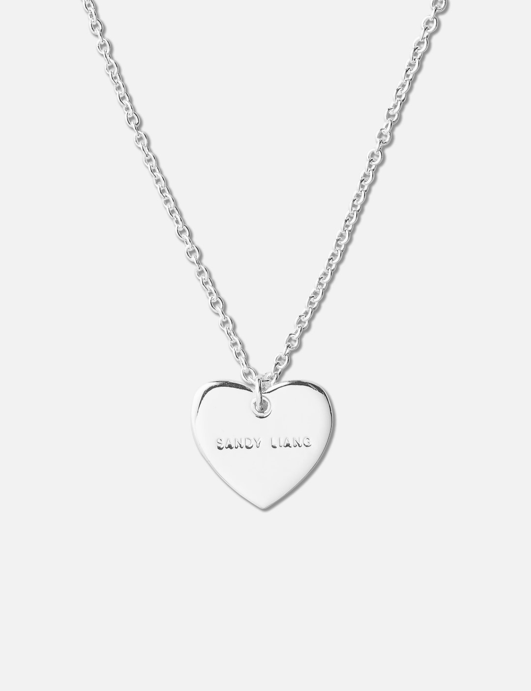 Sterling Silver Heart Tag Necklace
