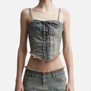 Sunset Wash Lara Laced Denim Corset