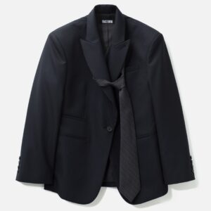 Tie Pireced Oversized Jacket