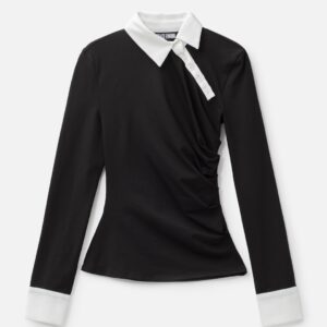 Twisted Collar Draped Jersey