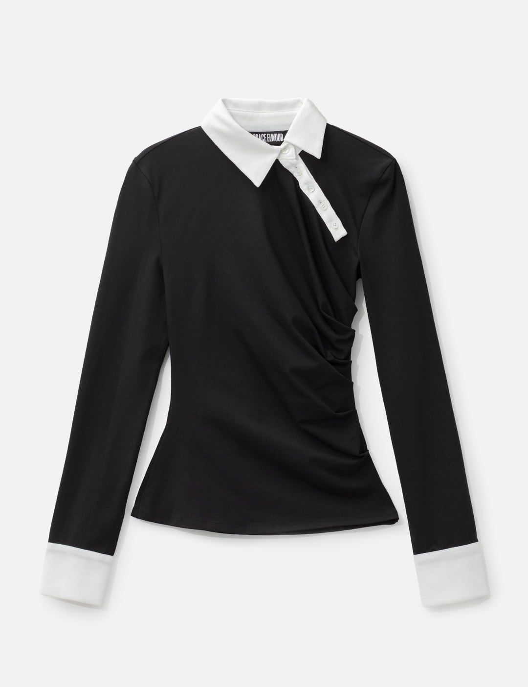 Twisted Collar Draped Jersey