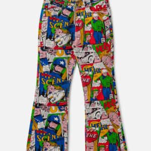 Unisex Printed Denim Pants