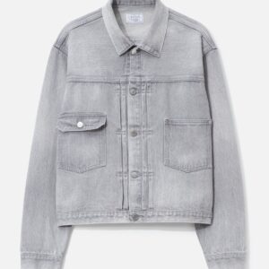 Unlikely Time Travel Trucker Jacket Gray Denim