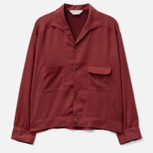 Vegan Suede Open Collar Shirt