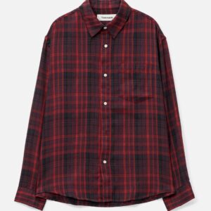 Washed Cotton Blend Check Shirt