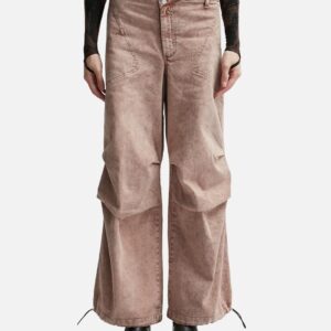 WASHED DENIM CARGO PANTS