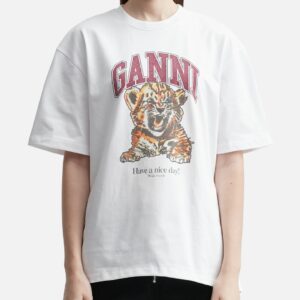 White Beaded Tiger T-shirt