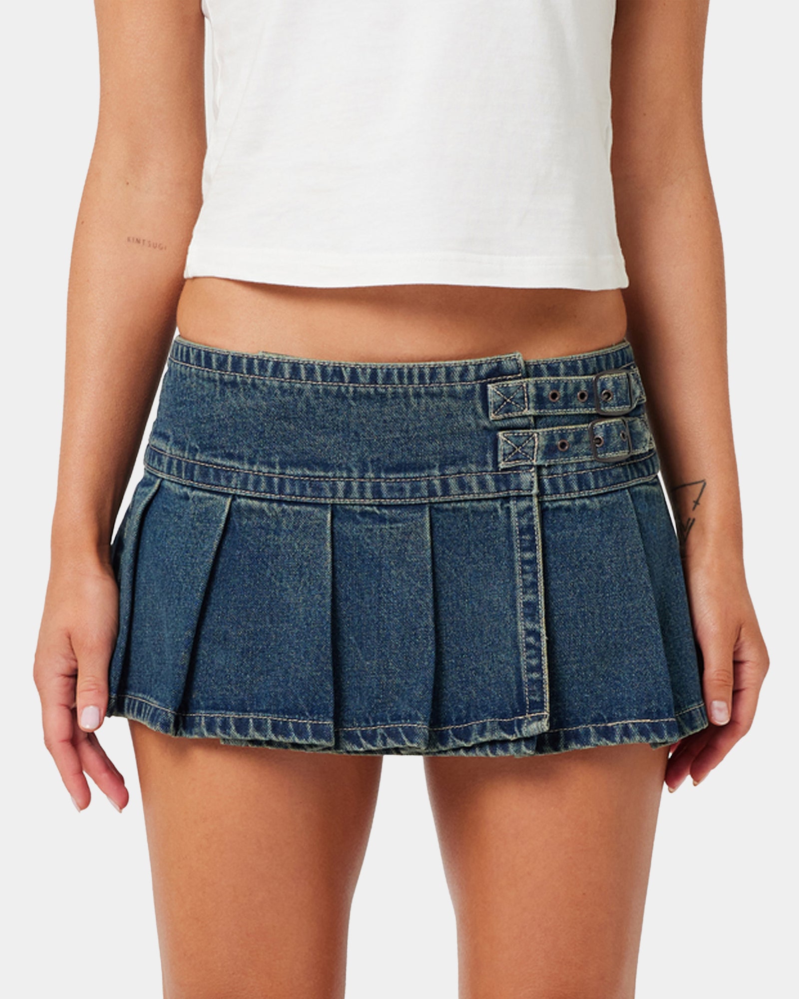 Womens A Brand x Rip Curl 99 PLT Denim Skirt
