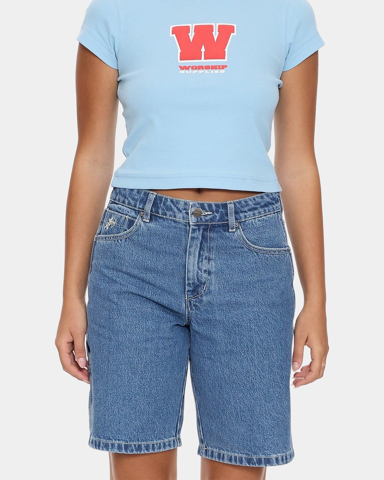 Womens Belter Carpenter Denim Shorts