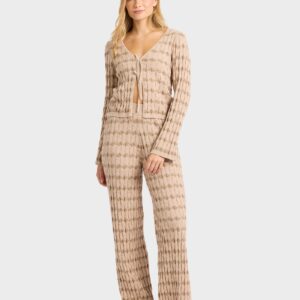 Womens Bubble Tides Elastic Waist Knitted Pants