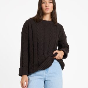 Womens Cable Cover Crew Neck