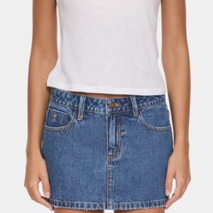 Womens Carmen Mid Rise Micro Denim Skirt Womens Carmen Mid Rise Micro Denim Skirt