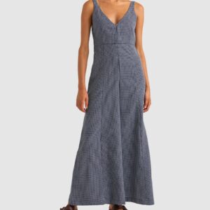 Womens Check Wide Leg Overalls