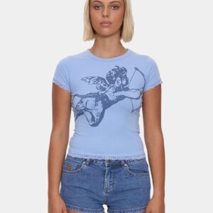 Womens Cherub Lace Cap T-Shirt