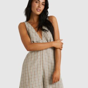 Womens Claire Plaid Romper