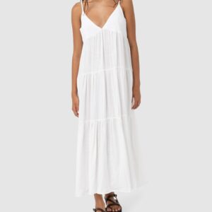 WOMENS CLASSIC TIERED MIDI DRESS