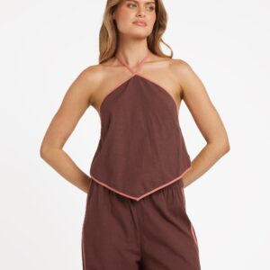 Womens Coastal Crush Crop Halter Top