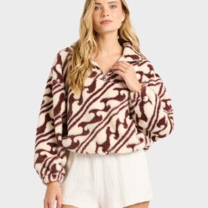 Womens Dark Wave Half Zip Fleece Top Womens Dark Wave Half Zip Fleece Top