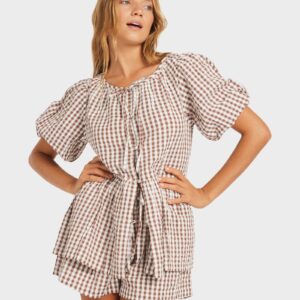 Womens Delilah Check Blouse
