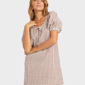 Womens Delilah Check Mini Dress