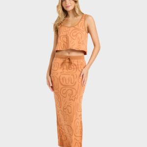 Womens Embers Knit Midi Skirt