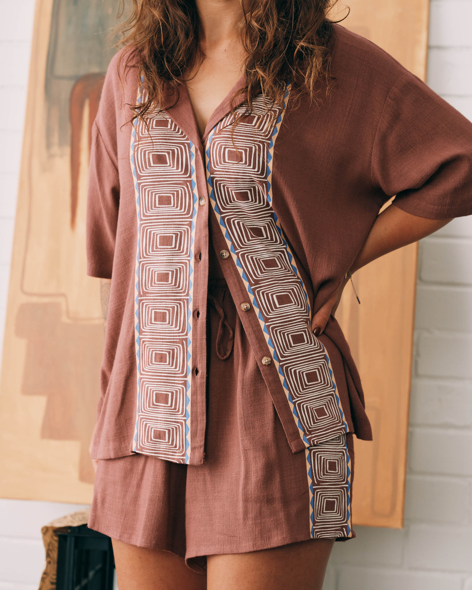 Womens Featured Artist Emma Rushton Elastic Waist Short