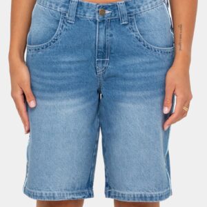 Womens Flip Mommy Low Rise Wide Leg Denim Shorts