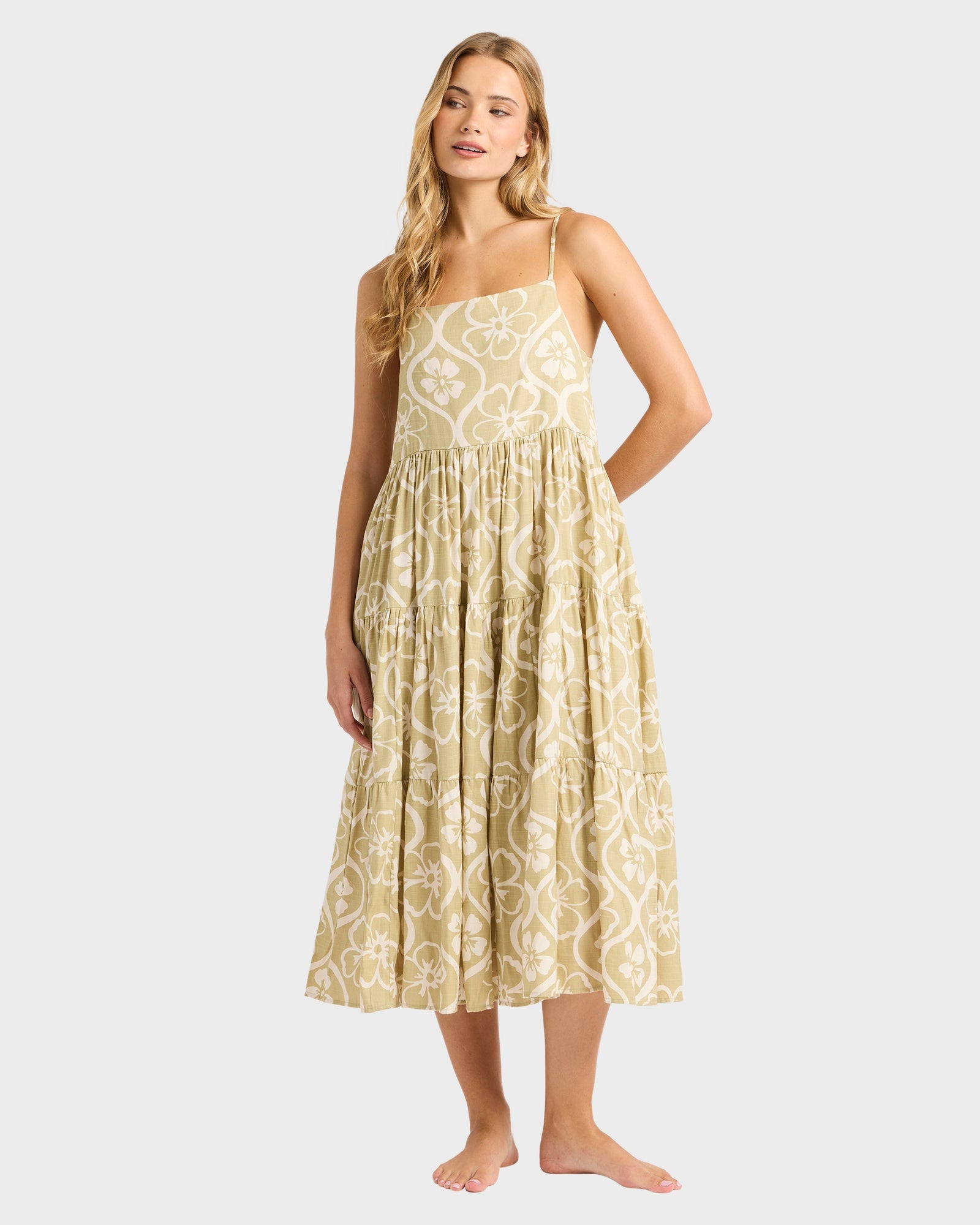 Womens Floral Trip Maxi Dress