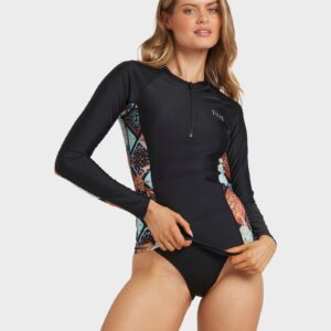 Womens Forever Folk Half Zip Rash Vest Womens Forever Folk Half Zip Rash Vest