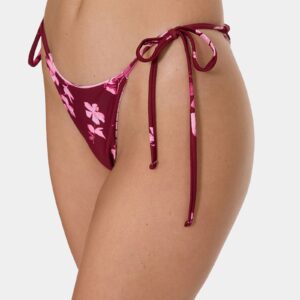 Womens Full Bloom Reversible Tie Side Bikini Bottom