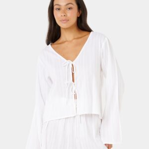 Womens Haze Tie Front Long Sleeve Shirt Womens Haze Tie Front Long Sleeve Shirt