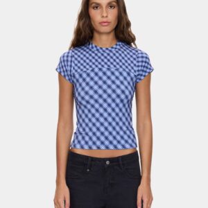 Womens High Speed Check Panelled Club T-Shirt