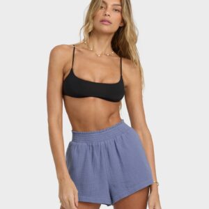 Womens In The Waves Elastic Waist Shorts