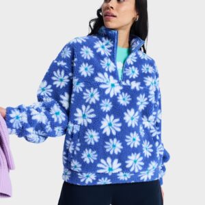 Womens Jive Talking Binded Half Zip Fleece Jumper