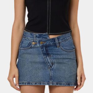 Womens Kai Wrap Denim Skirt