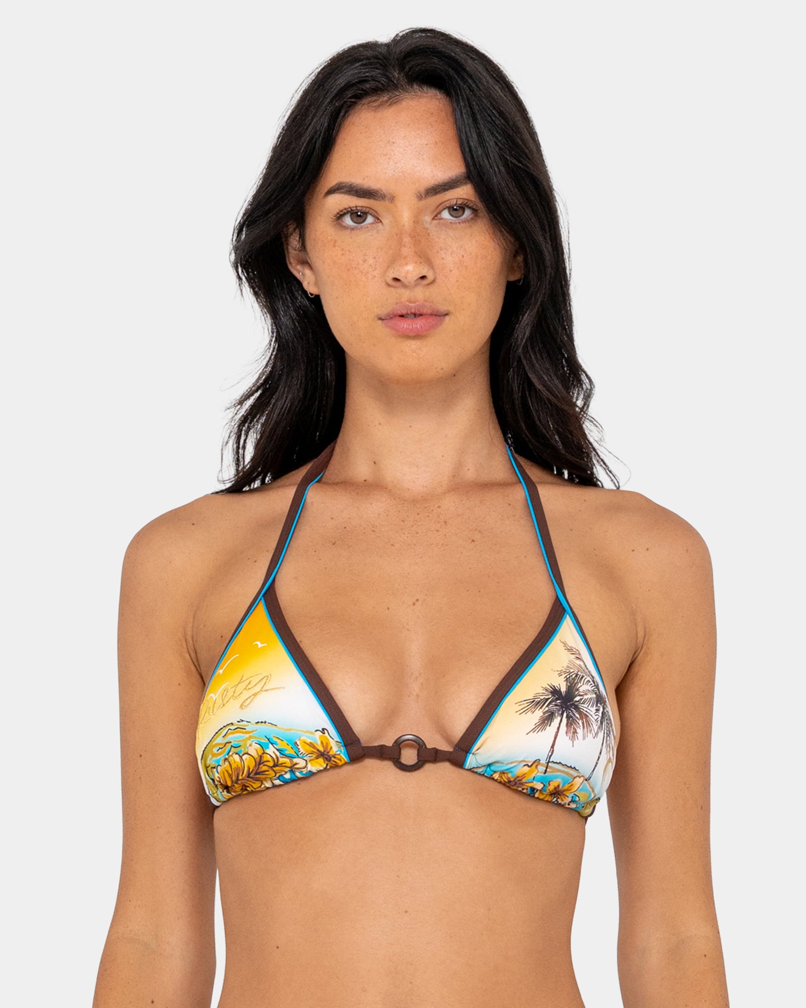 Womens La Cabana Contrast Tri Bikini Top