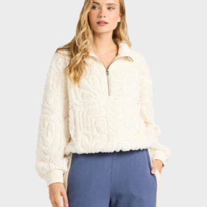 Womens Le Love Half Zip Fleece Top